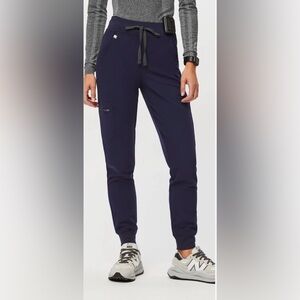 Figs NWT High Waisted Zamora Jogger Scrub Pants Size Small color: Navy